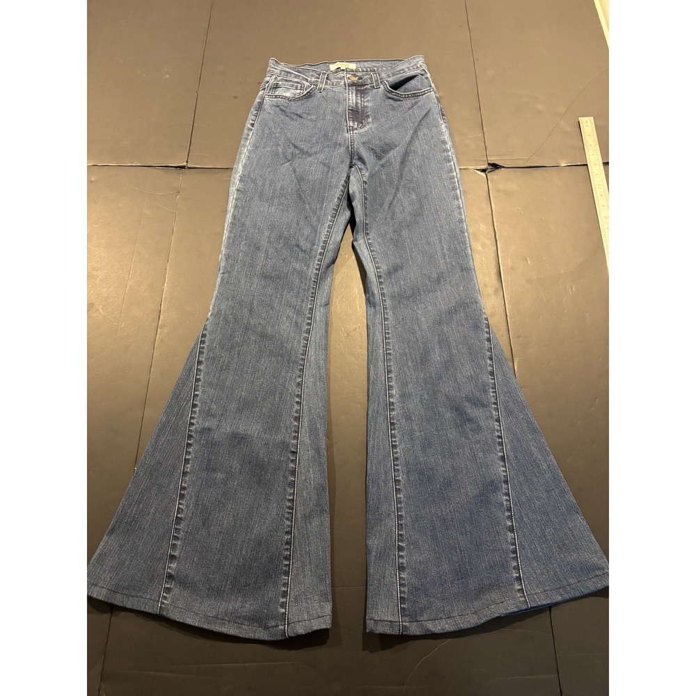 Wide Leg Flare Jeans - Blue